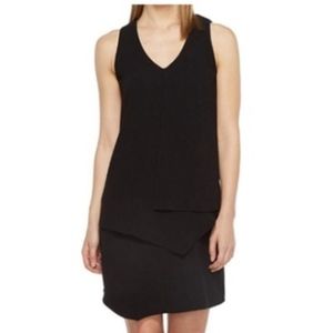 KAREN KANE | Black v-neck, layered dress